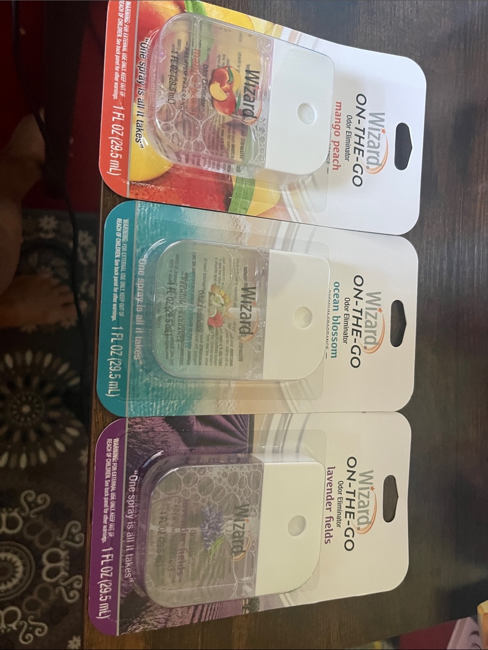 On-The-Go Pocket Air Freshener Spray — Lavender, Ocean Blossom & Mango Peach